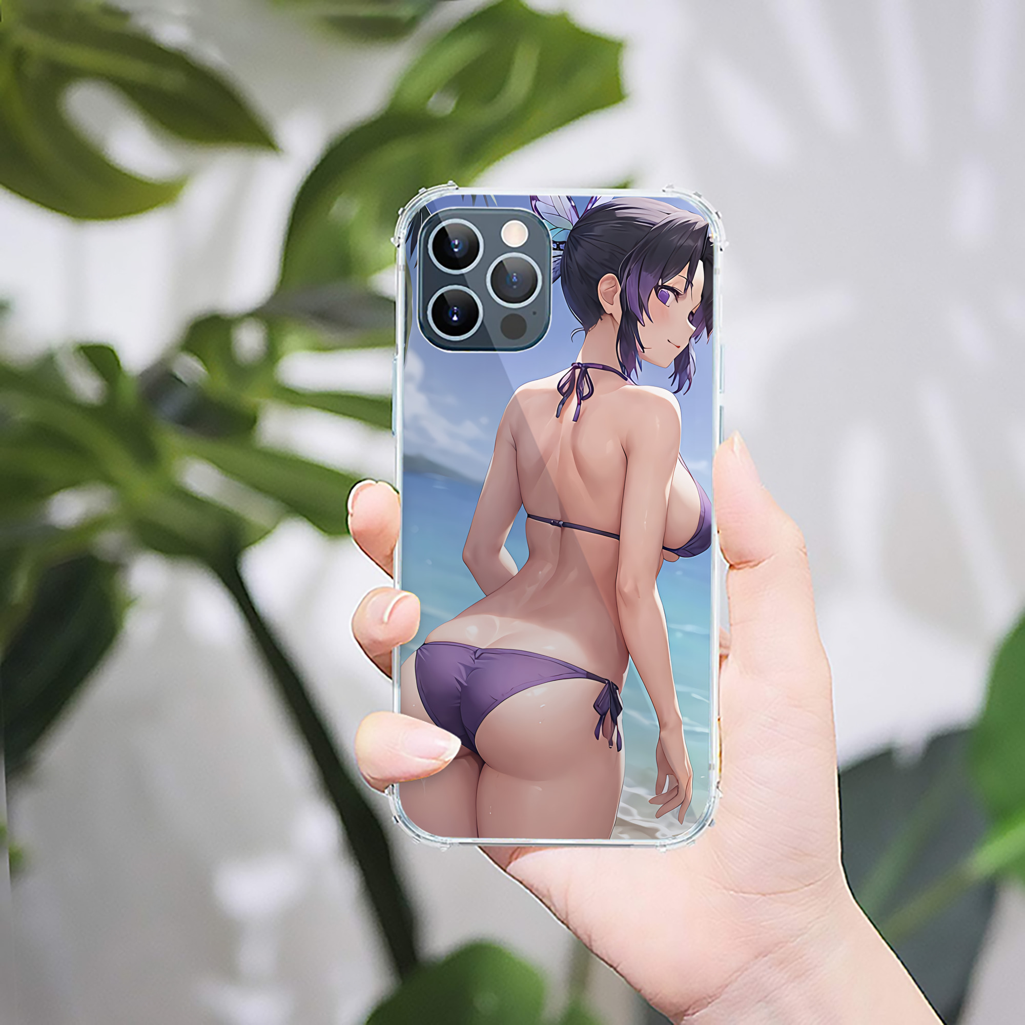 （画像用） 鬼滅の刃（きめつのやいば）蟲柱-胡蝶 しのぶ／こちょう しのぶ Kochou Shinobu 【iPhone 12シリーズ対応】透明スマホケース（クリアソフトケース）